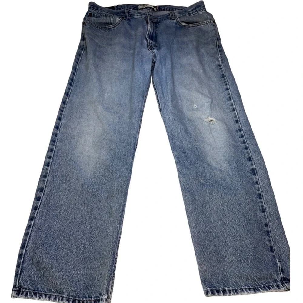 Vintage Levis 505 Jeans 38x30 Light Wash Straight Leg 90s Made in USA Distressed - Picture 1 of 6